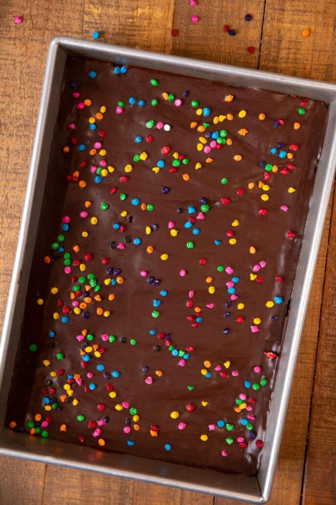 Cosmic Brownies in baking pan