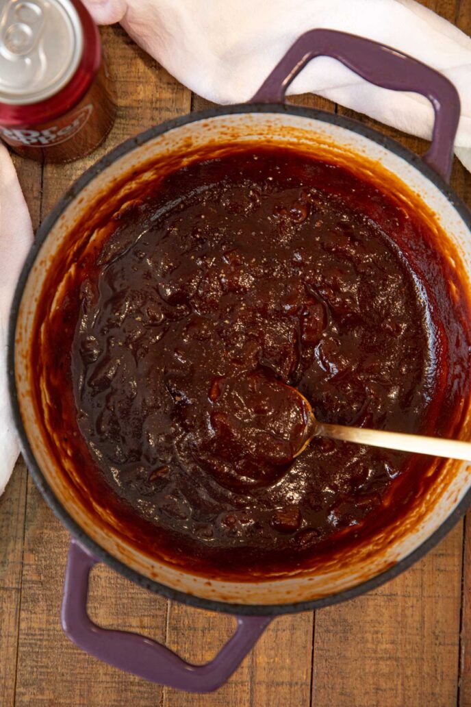 Dr. Pepper Barbecue Sauce in pot