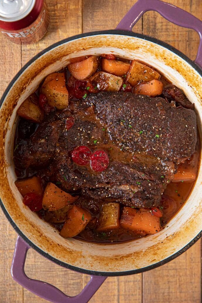 Slow Cooker Red Wine Pot Roast - Sweet and Savory Meals