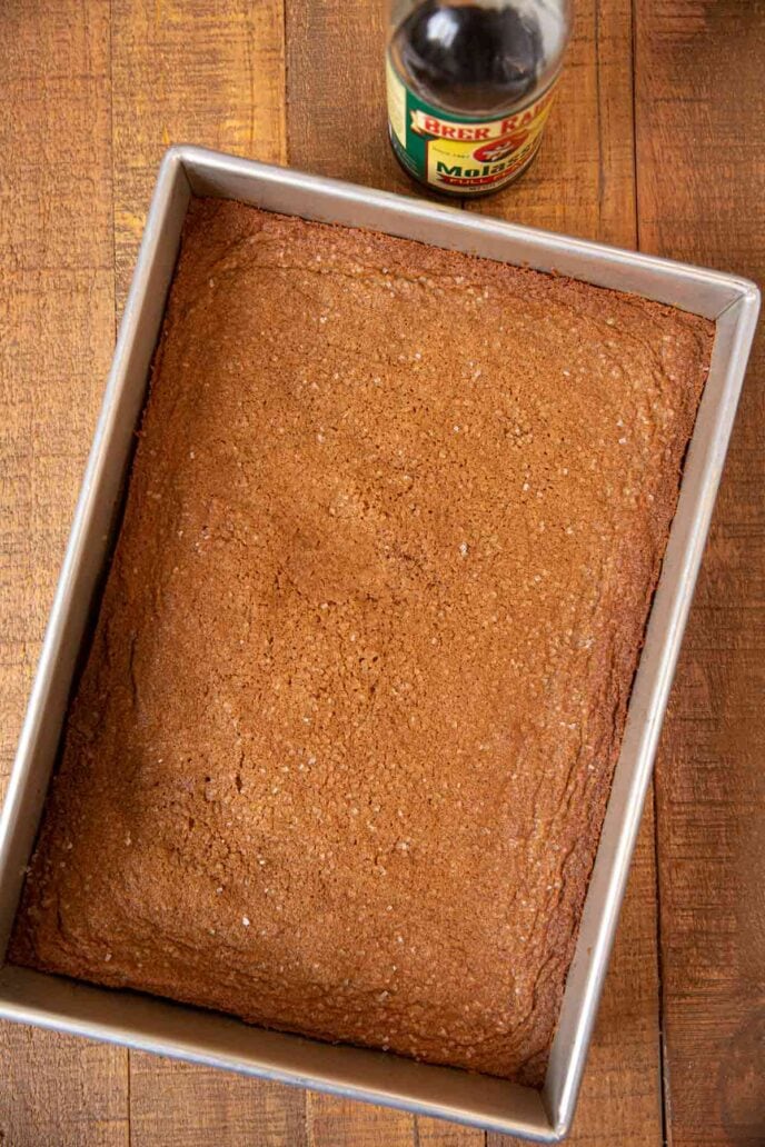 Ginger Cookie Bars in baking pan