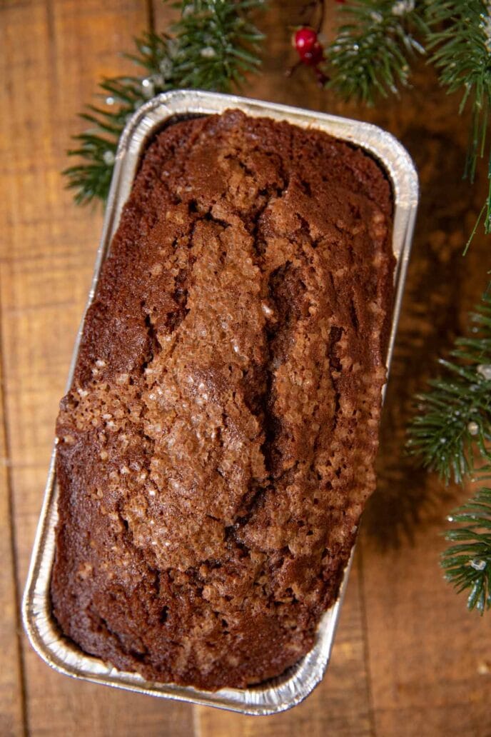 Gingerbread Loaf Cake in loaf pan