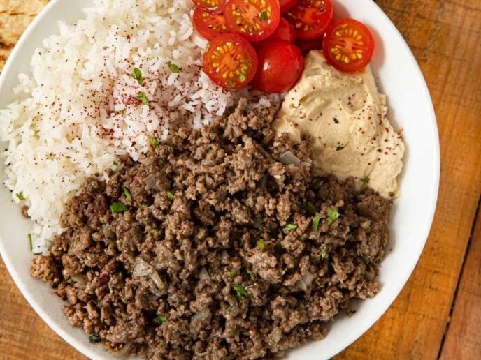 Ground Middle Eastern Beef Bowl