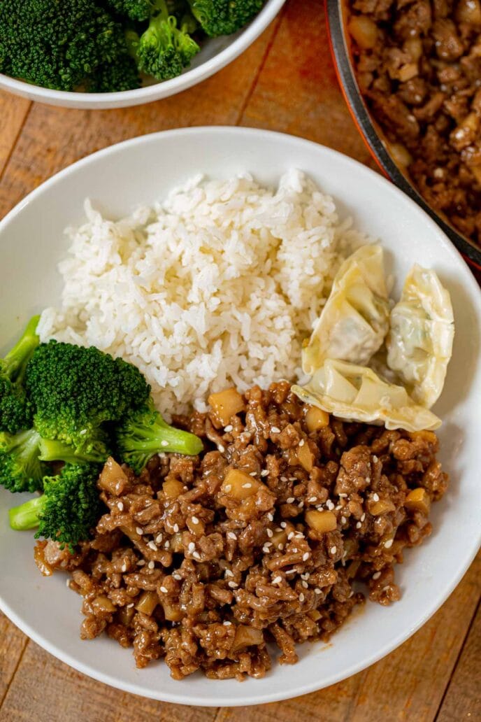 Ground Sesame Chicken in bowl