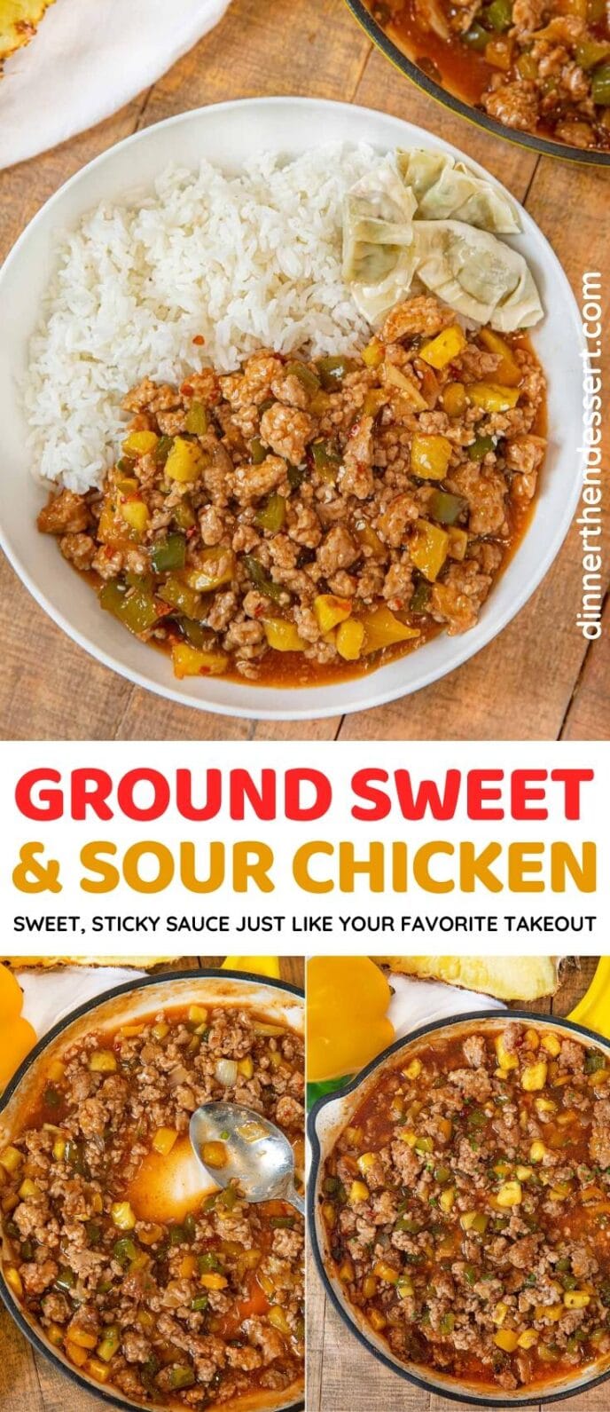 Ground Sweet and Sour Chicken collage