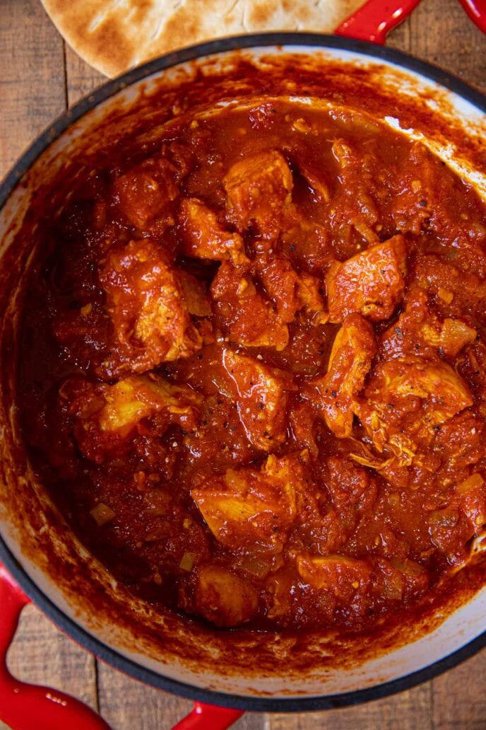 Indian Tomato Chicken with bread