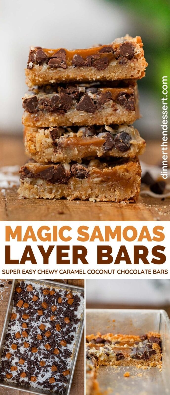 Magic Samoas Layer Bars collage