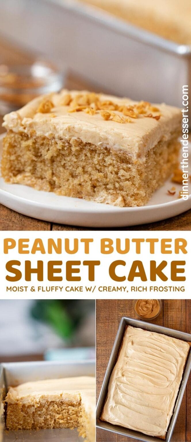 Peanut Butter Sheet Cake Recipe (w/ PB Frosting!) - Dinner, then Dessert