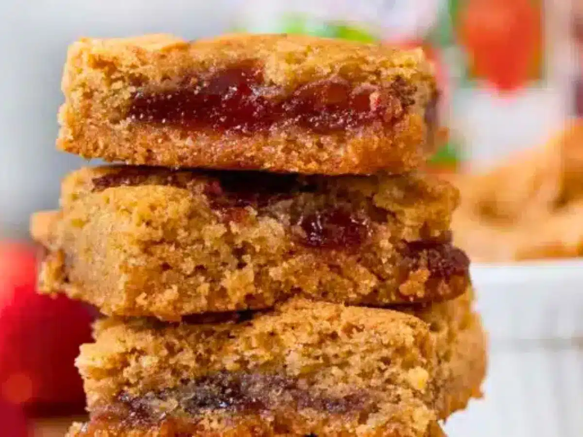 Close up stack of blondies