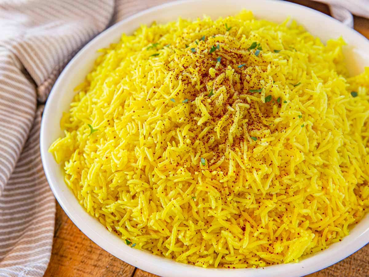 Saffron Rice Recipe  Yellow Rice (Indian Style)