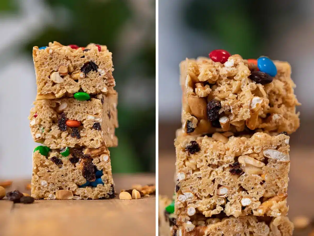 collage of stack of cut bars 