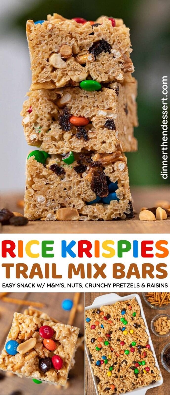 Rice Krispies Trail Mix Bars collage