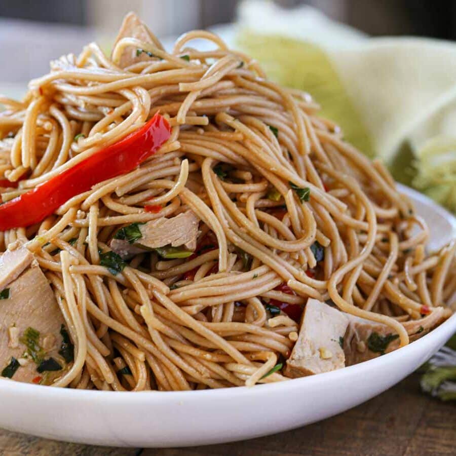 Sesame Noodles in bowl