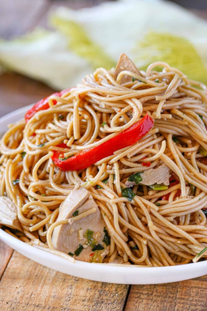 Sesame Noodles in bowl