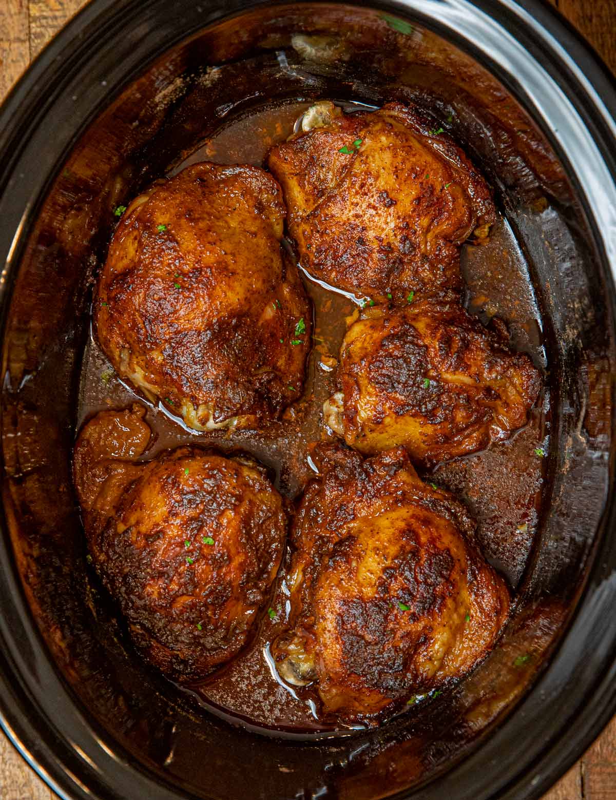 Slow Cooker Rotisserie Chicken Thighs Recipe Dinner, then Dessert