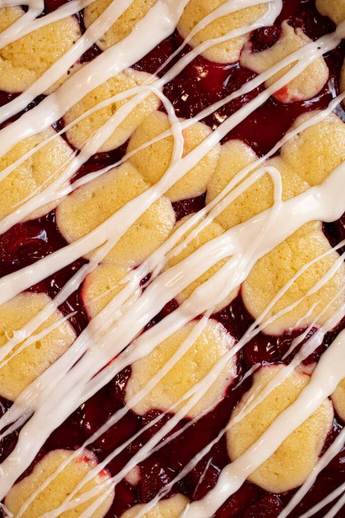 Strawberry Bars with icing drizzle