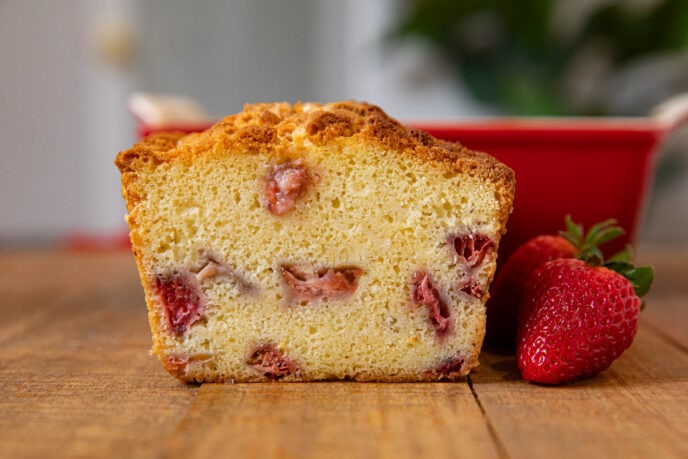 Cut cross-section of Strawberry Shortcake Loaf