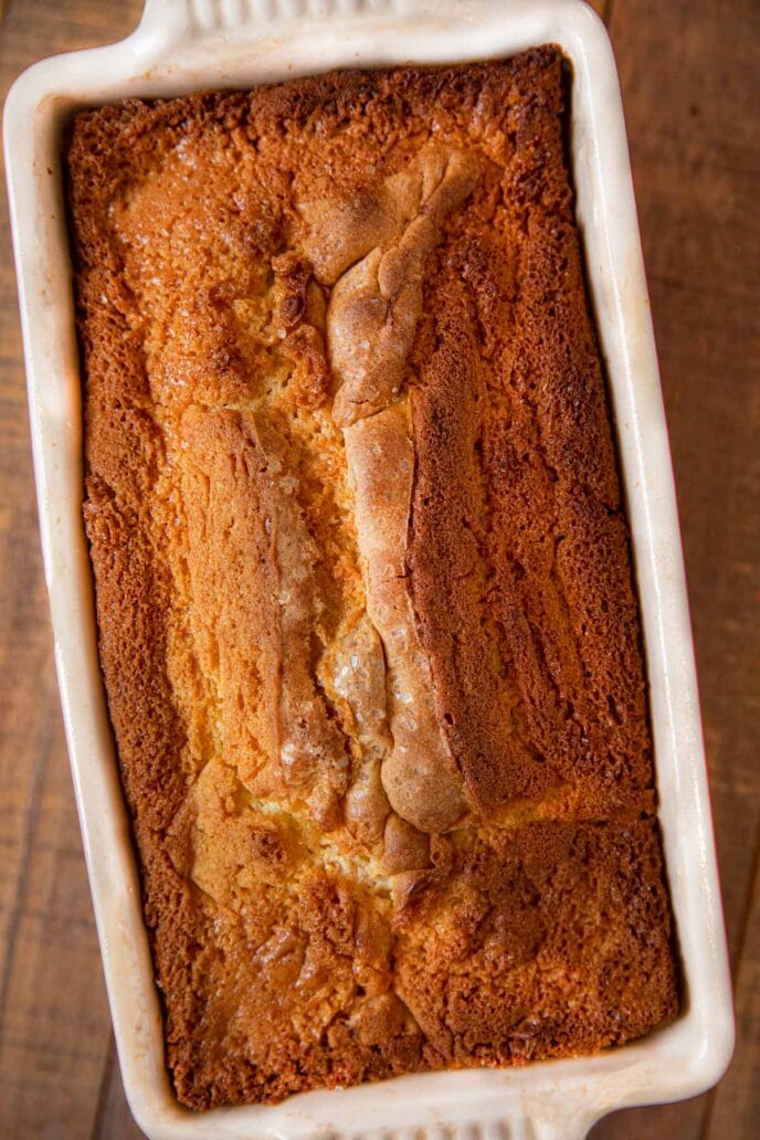 Strawberry Shortcake Loaf in loaf pan