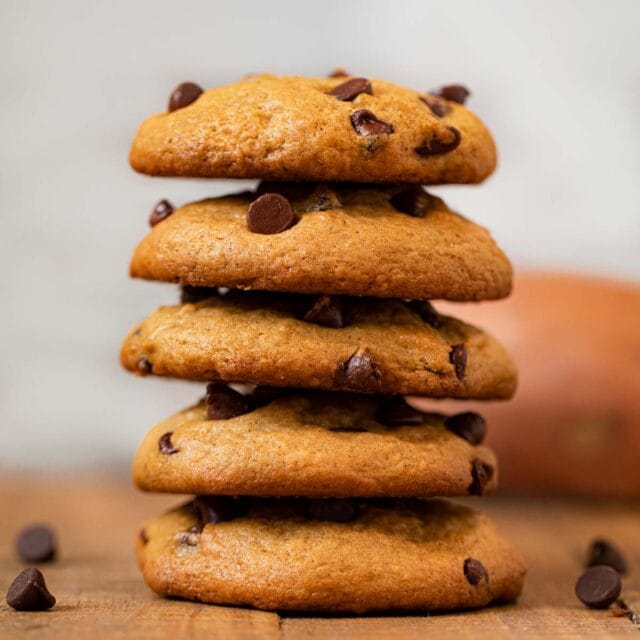 stack of sweet potato chip cookies