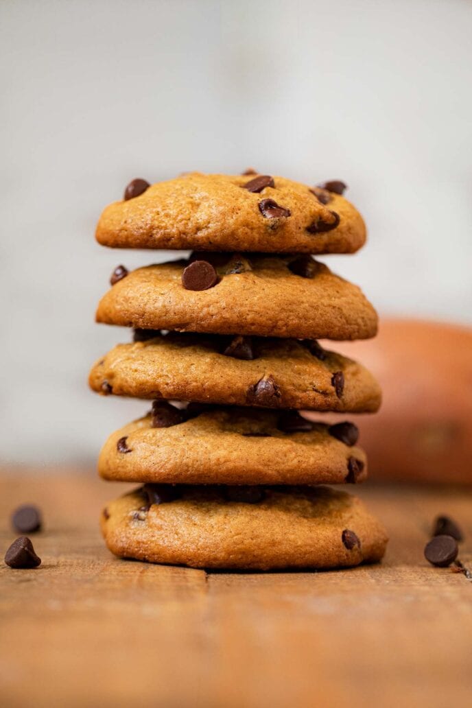 Sweet Potato Chip Cookies in a stack