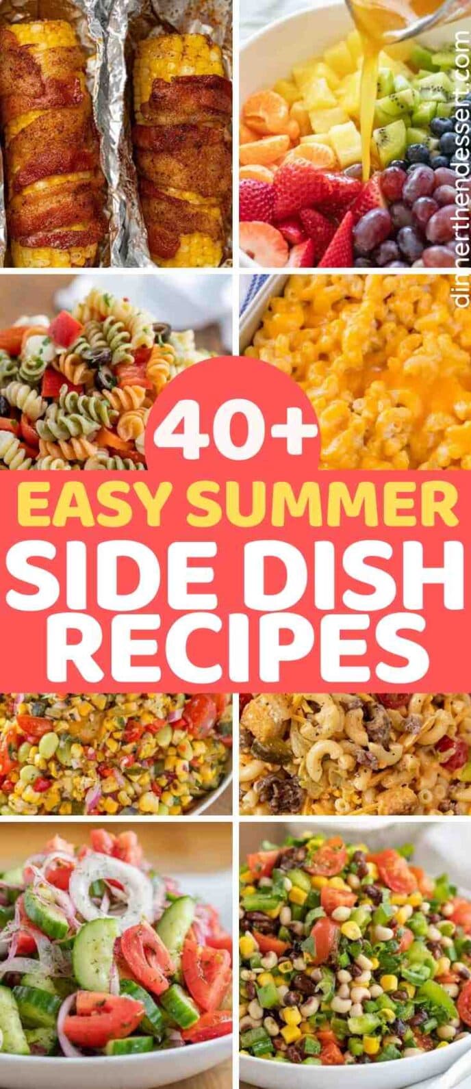 Collage of Summer Side Dishes with text through the middle