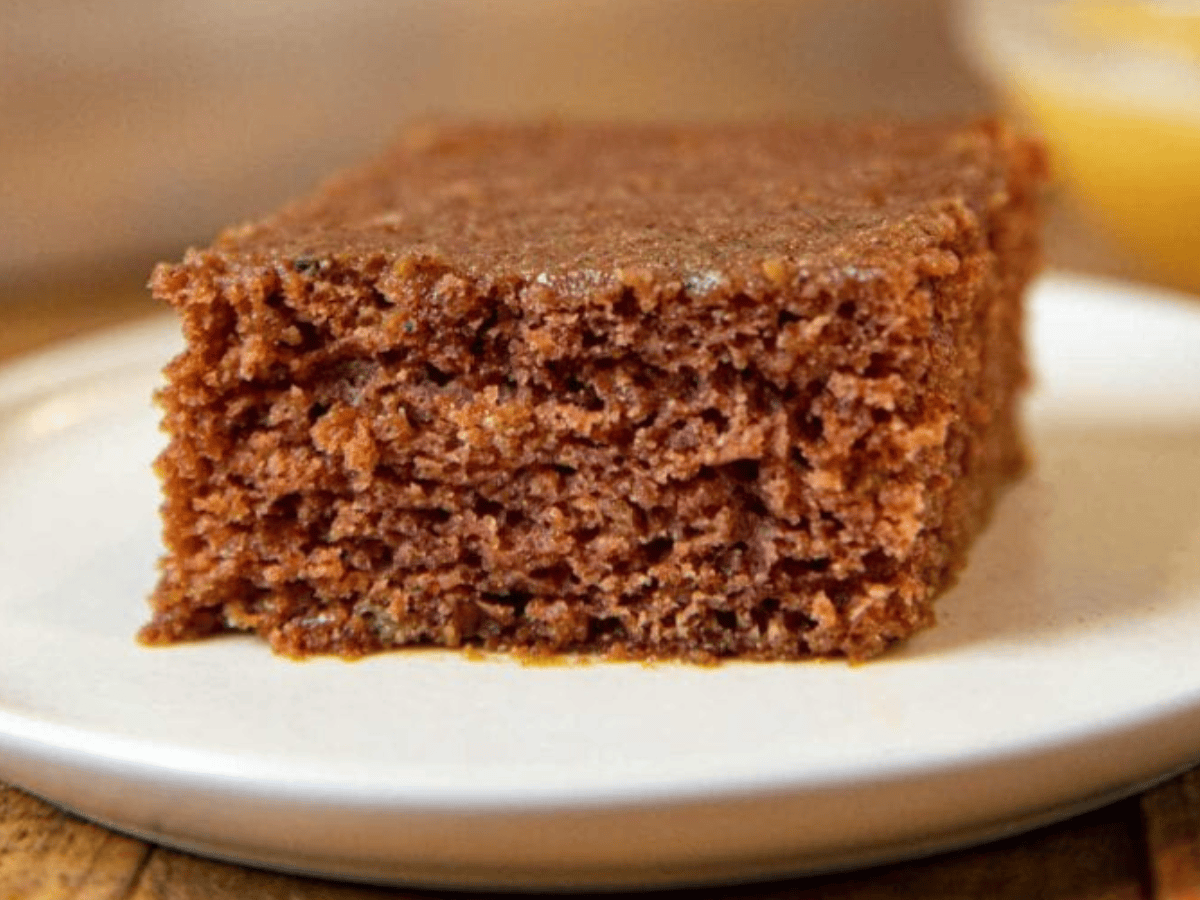 Cake on white plate ready to serve