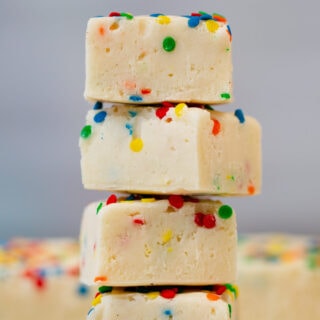 cropped photo of Stack of Birthday Cake Fudge