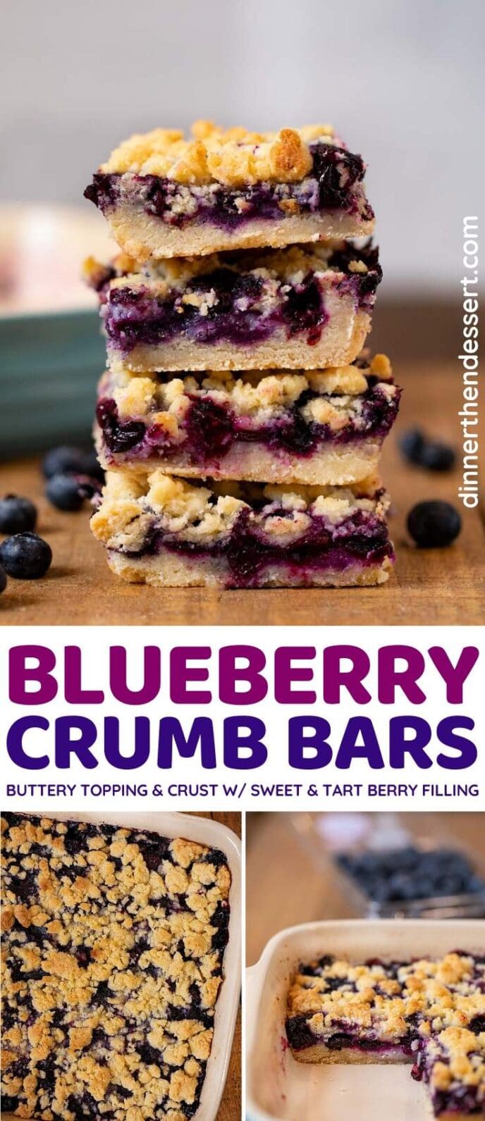 Blueberry Crumb Bars collage