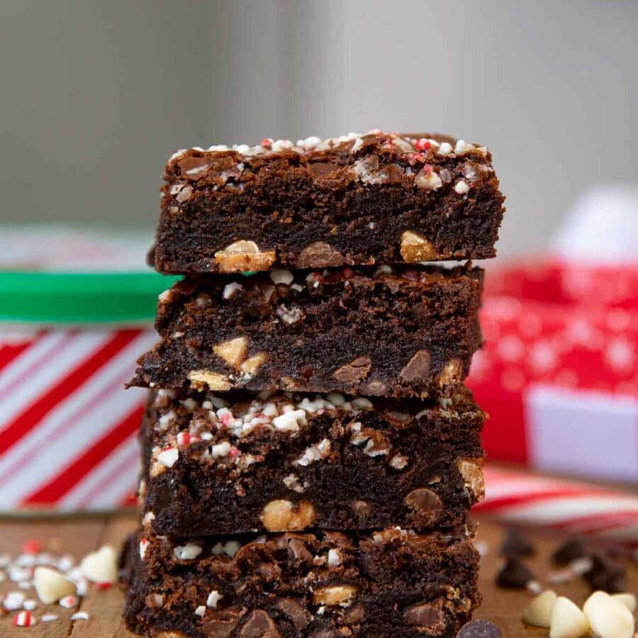 Easy Candy Cane Brownies Recipe (From Scratch!) - Dinner, then Dessert