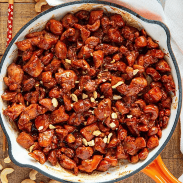 chicken in a skillet ready to serve