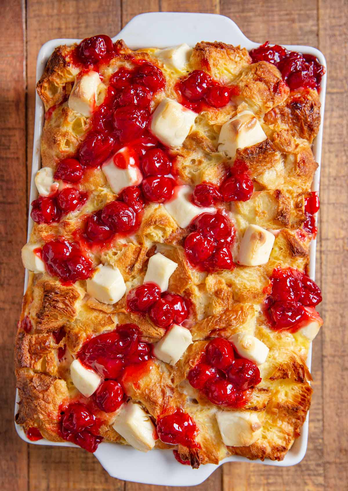 Cream Cheese Cherry Danish Croissant Bake - Dinner, then Dessert