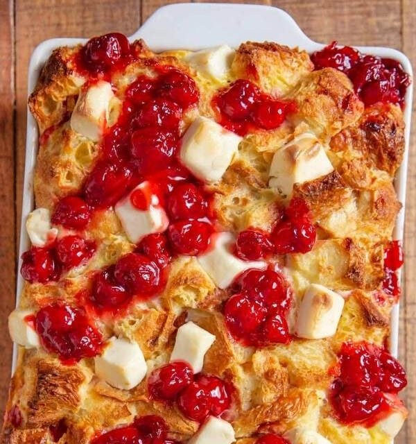 Cherry Danish Croissant Bake collage
