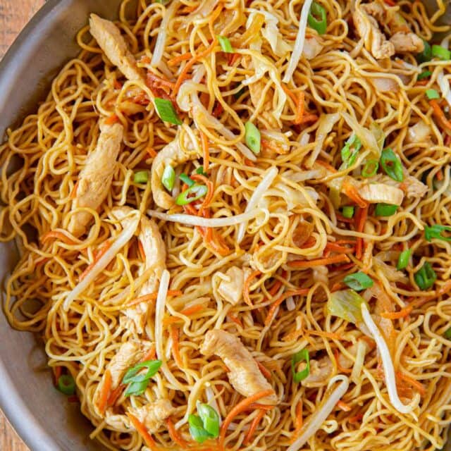 Chicken Chow Mein in large bowl