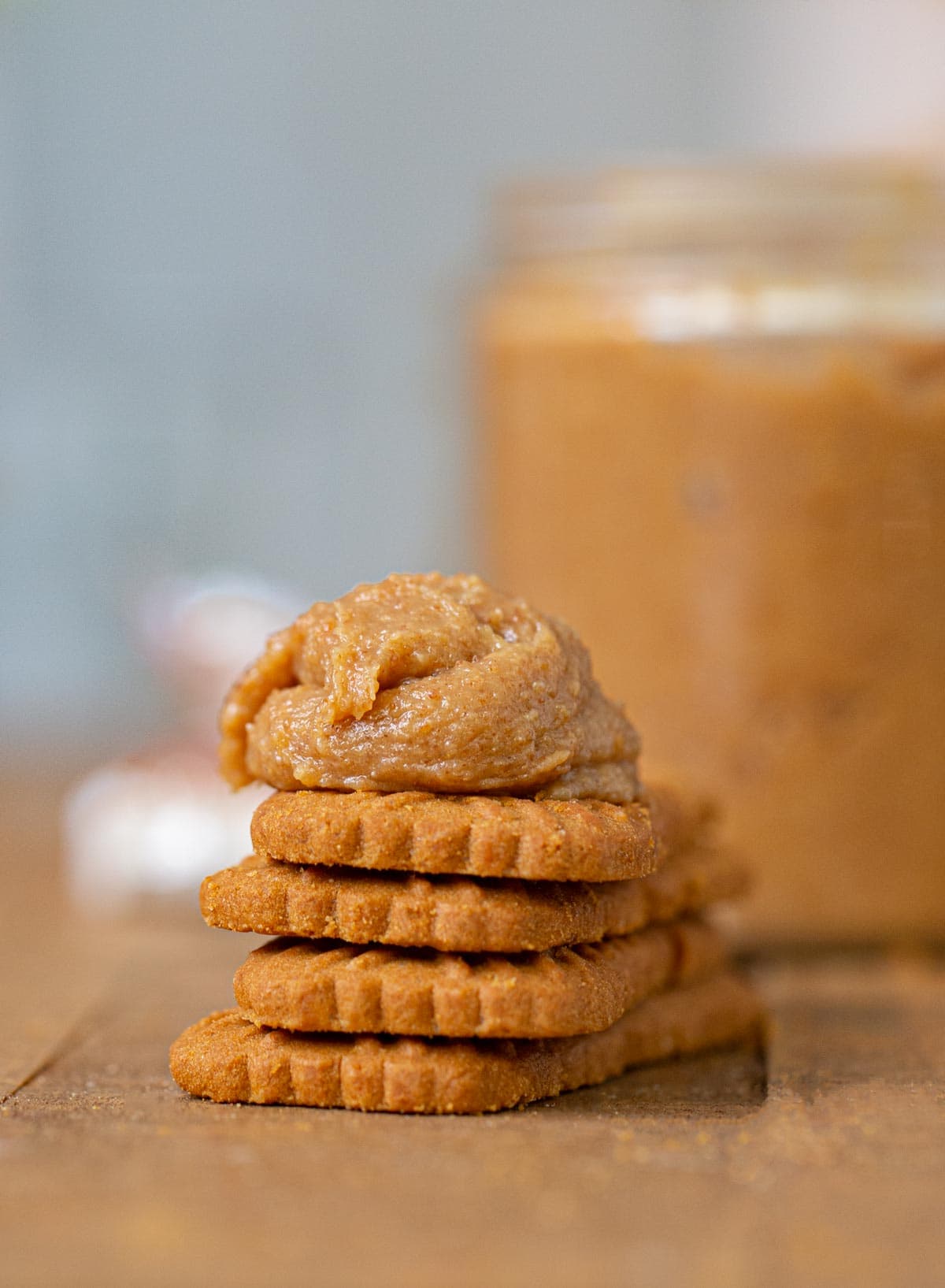 Cookie Butter on cookie stack
