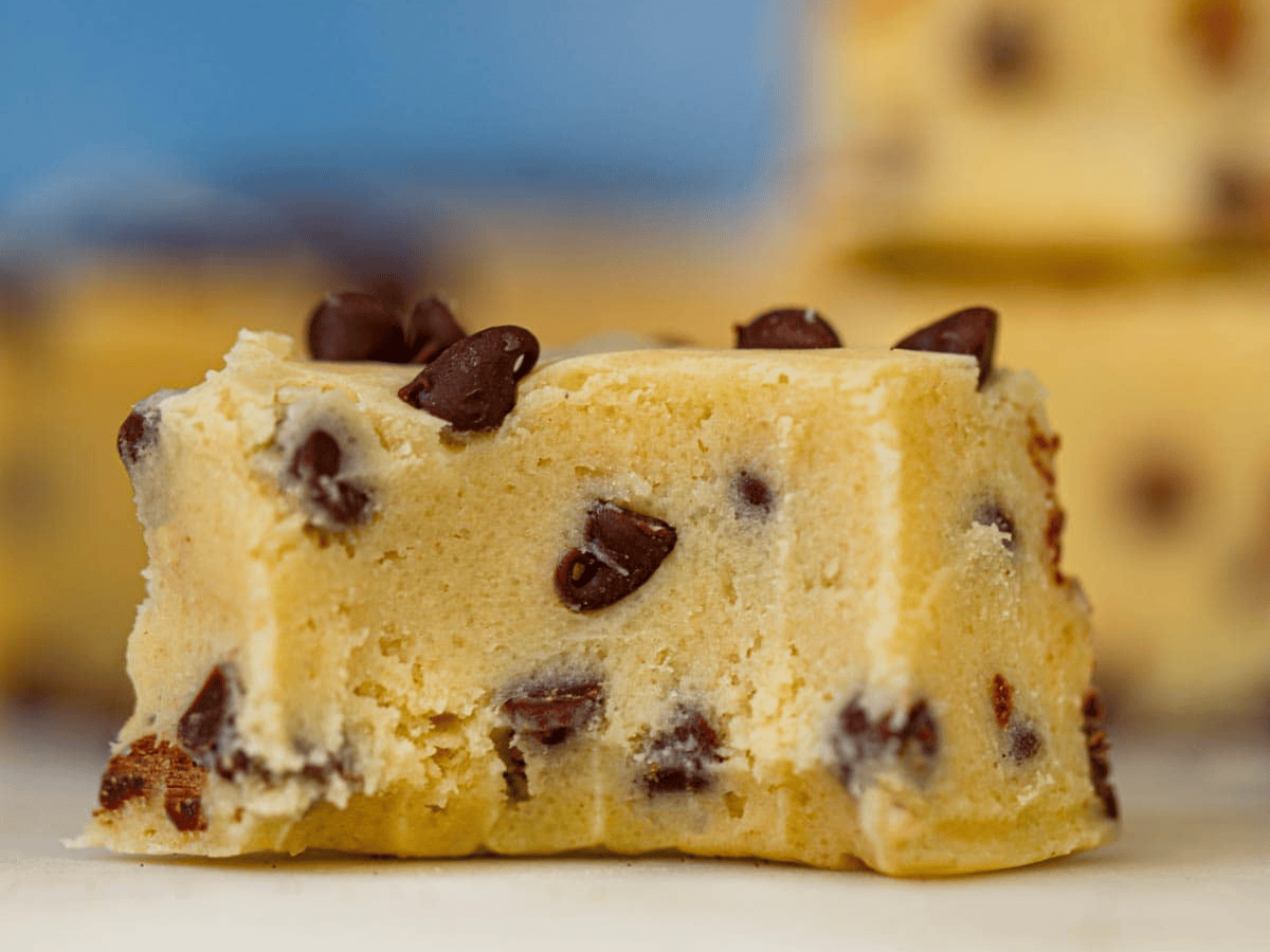 piece of fudge with a bite taken out of it