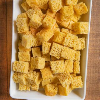 Cornbread for Stuffing, cut into cubes