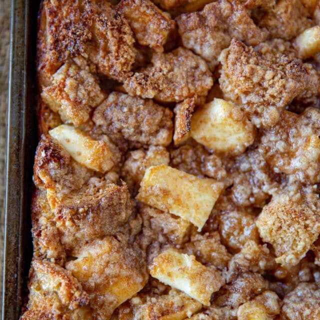 Cream Cheese French Toast Bake in baking pan