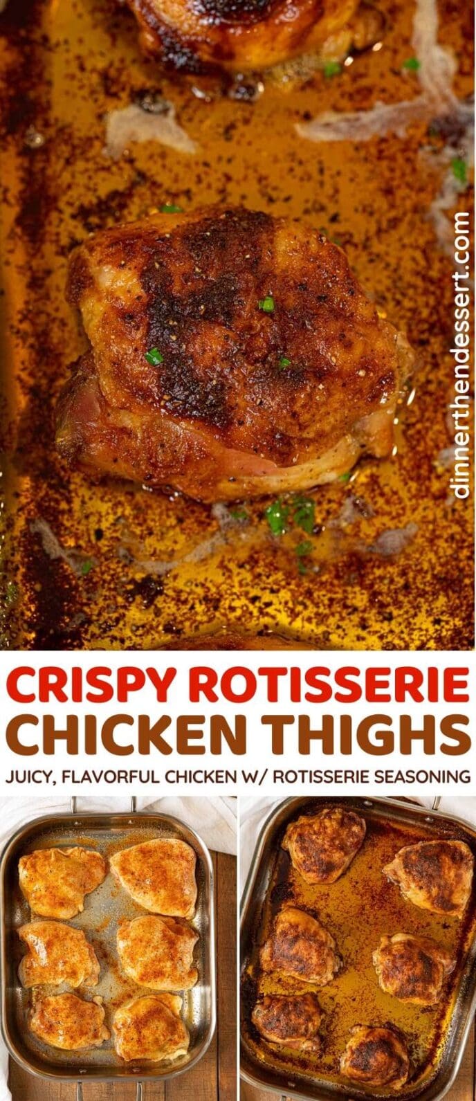 Crispy Rotisserie Chicken Thighs collage