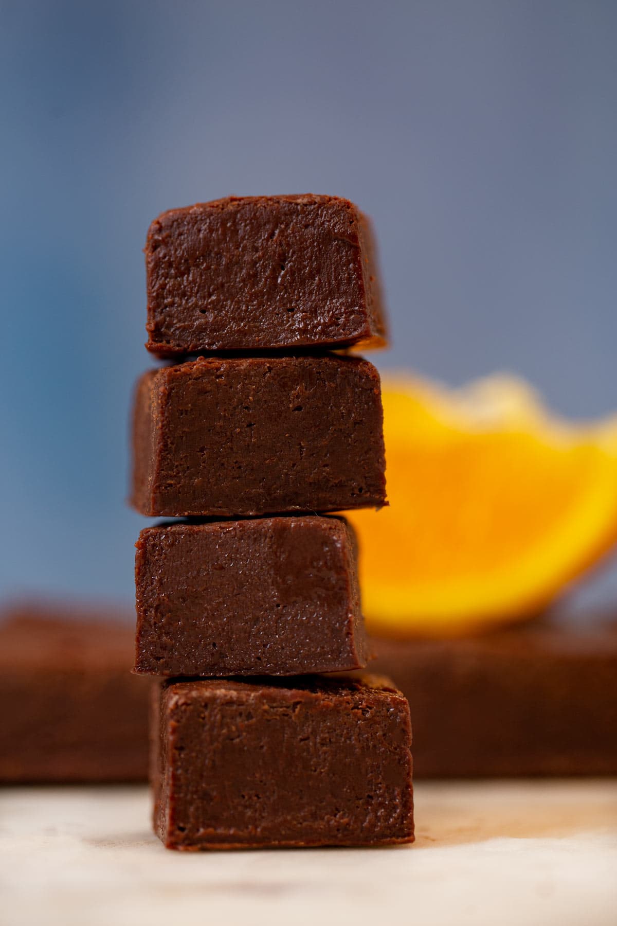 stack of Dark Chocolate Orange Fudge