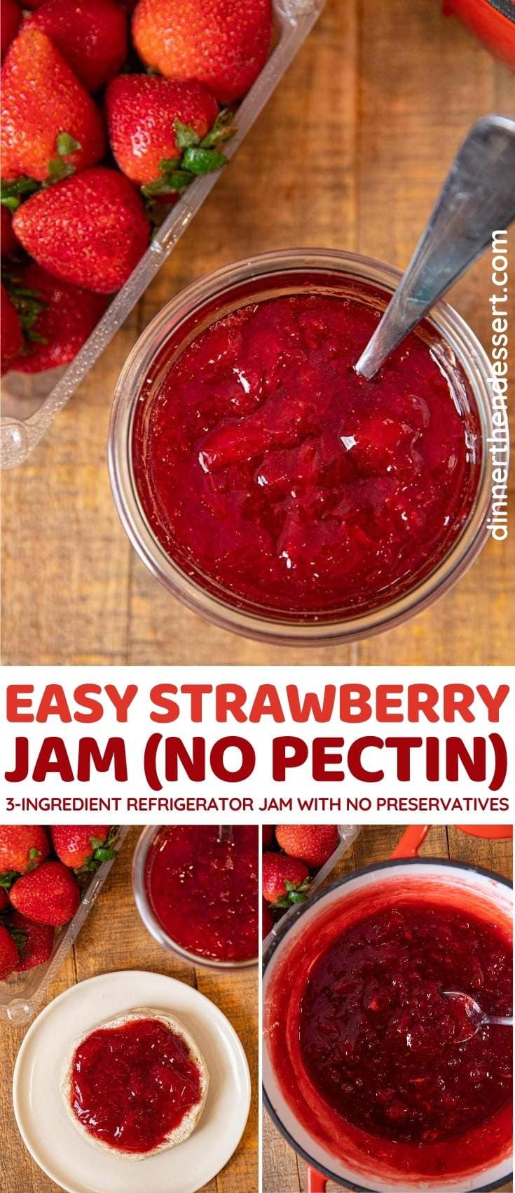 Easy Strawberry Jam (No Pectin) Recipe Dinner, then Dessert