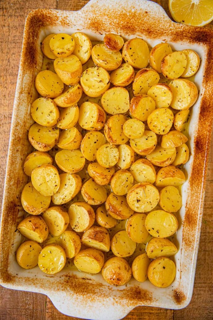 Greek Lemon Potatoes Recipe- Dinner, then Dessert