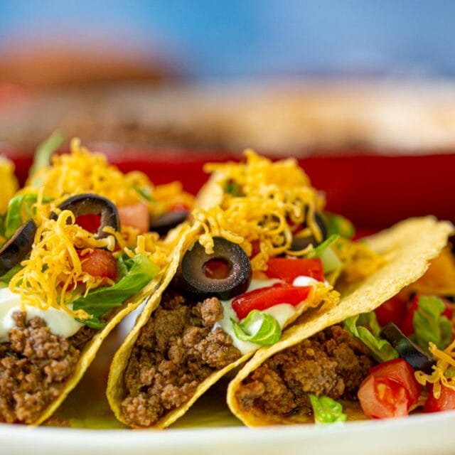Ground Beef Tacos on plate