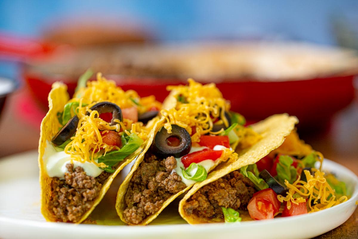 Ground Beef Tacos on plate