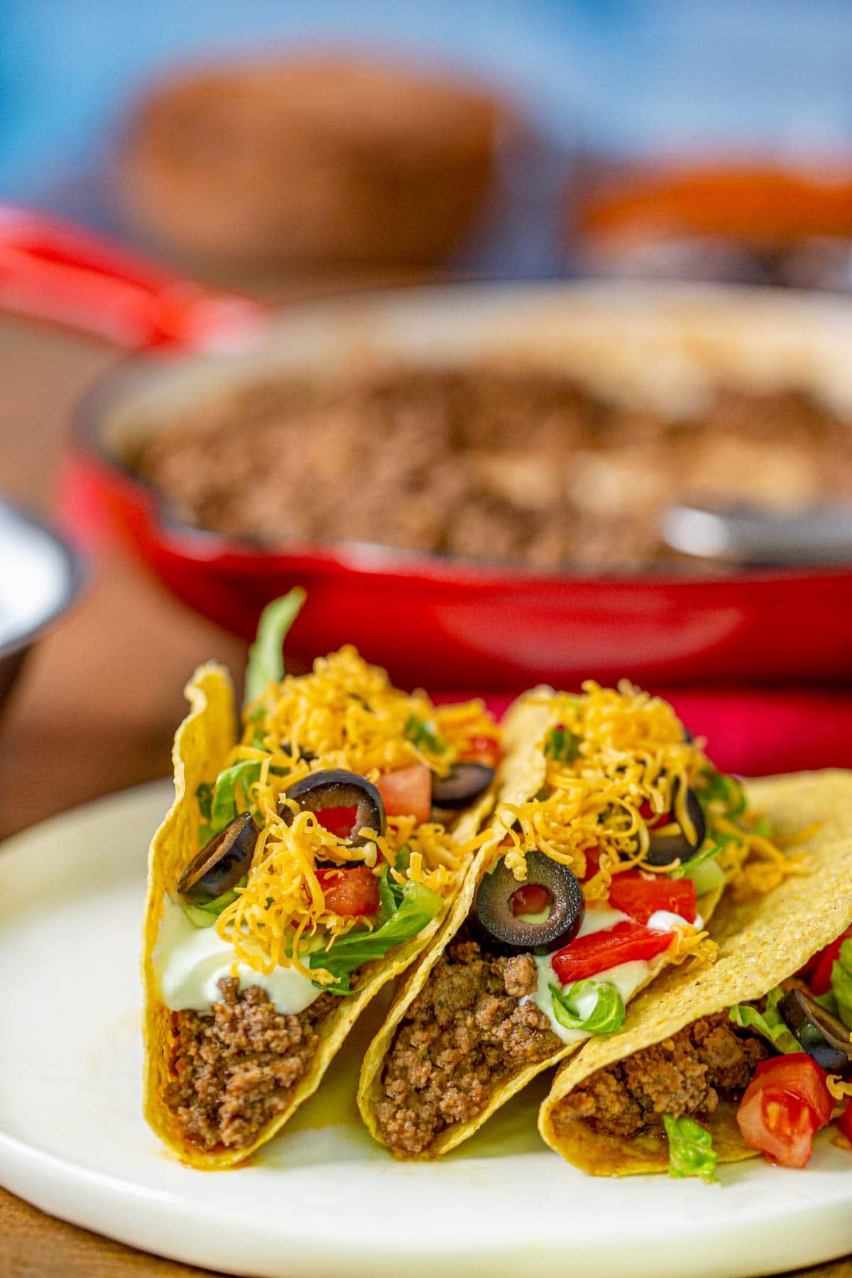 Ground Beef Tacos on plate