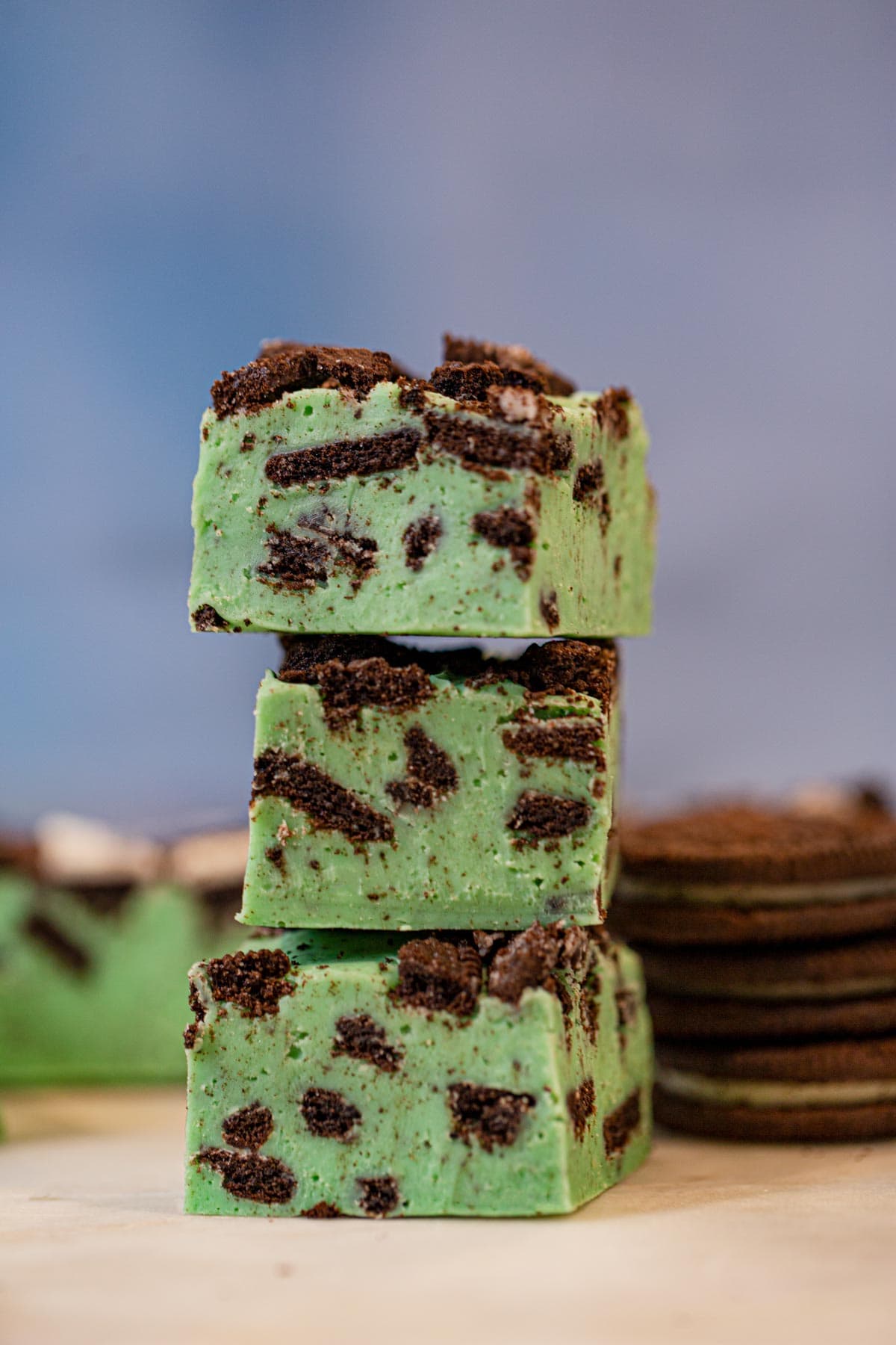 Stack of Mint Oreo Fudge