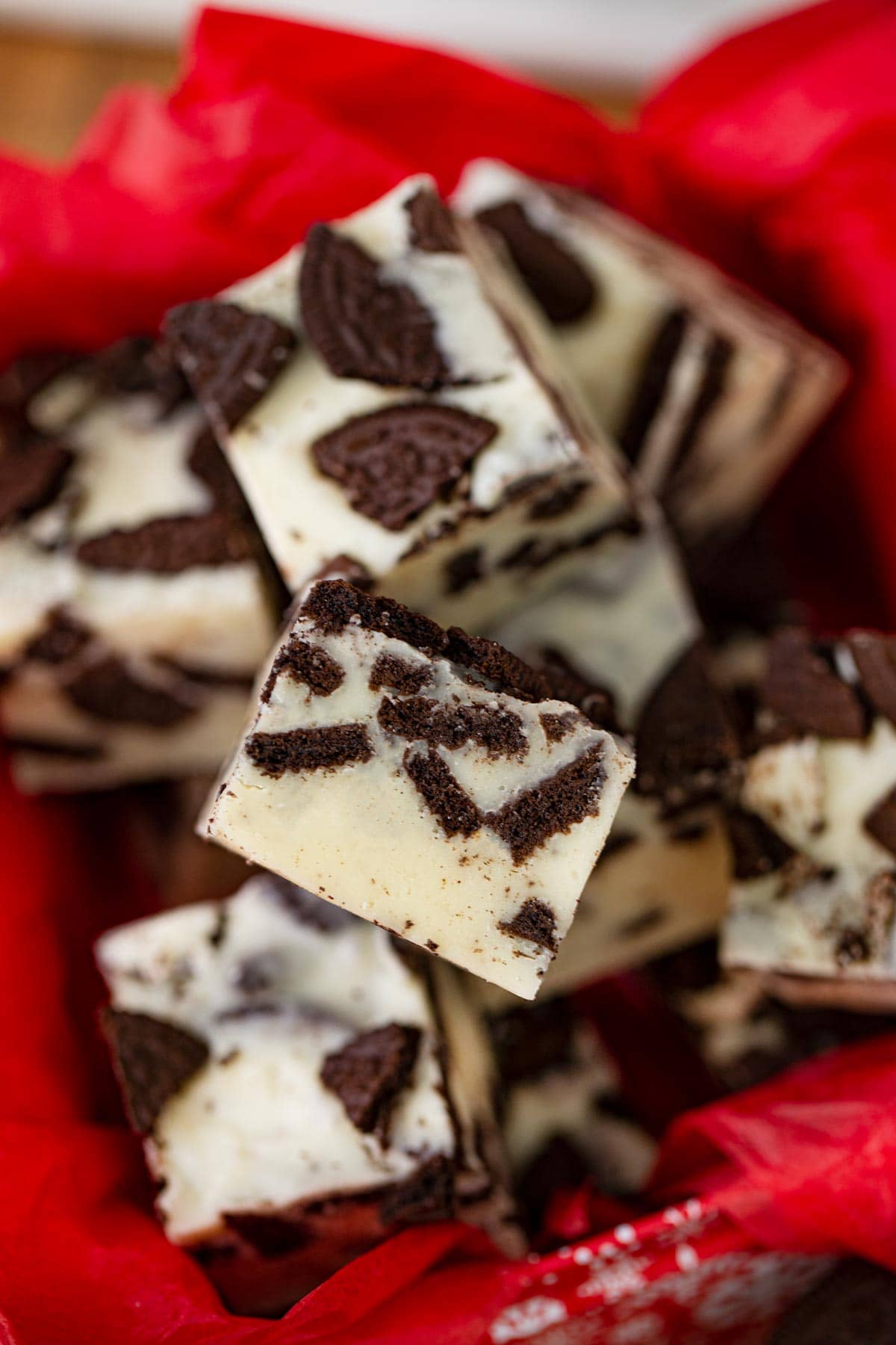 Oreo Fudge in Christmas gift box