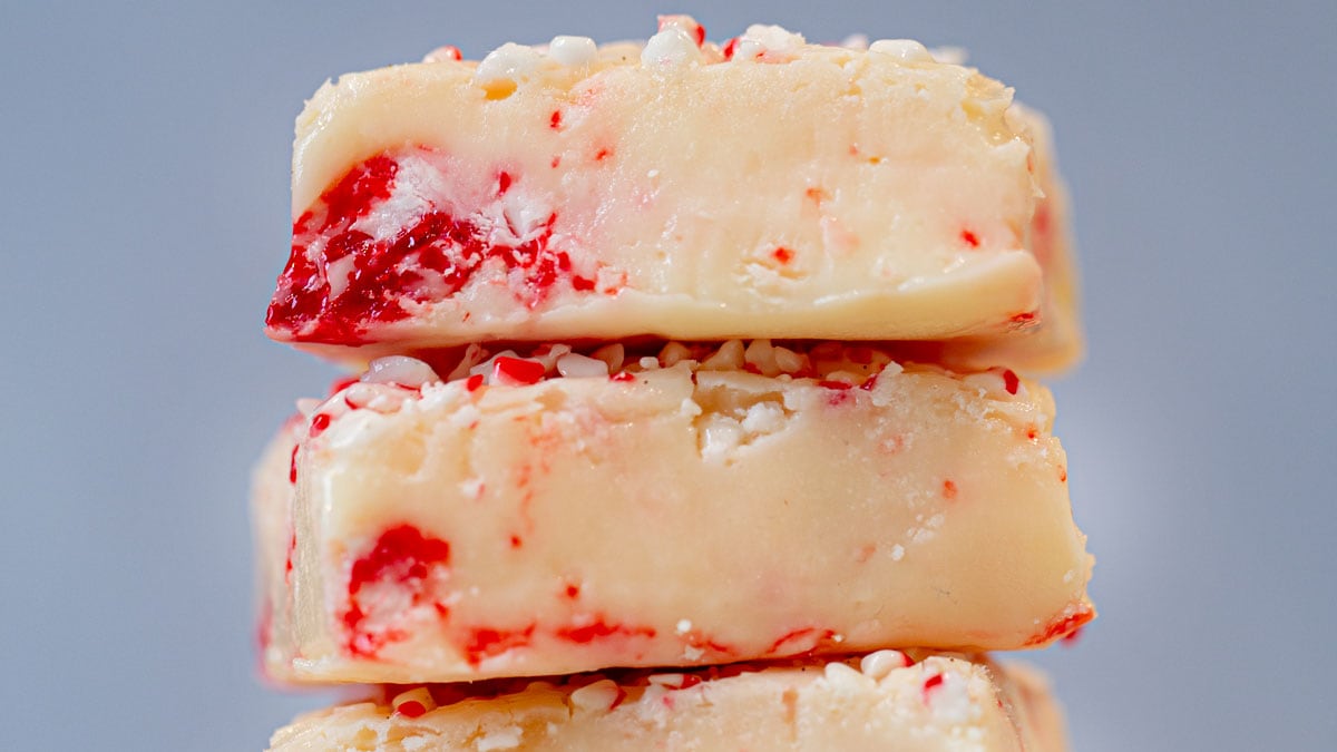 cropped photo of White Chocolate Peppermint Fudge