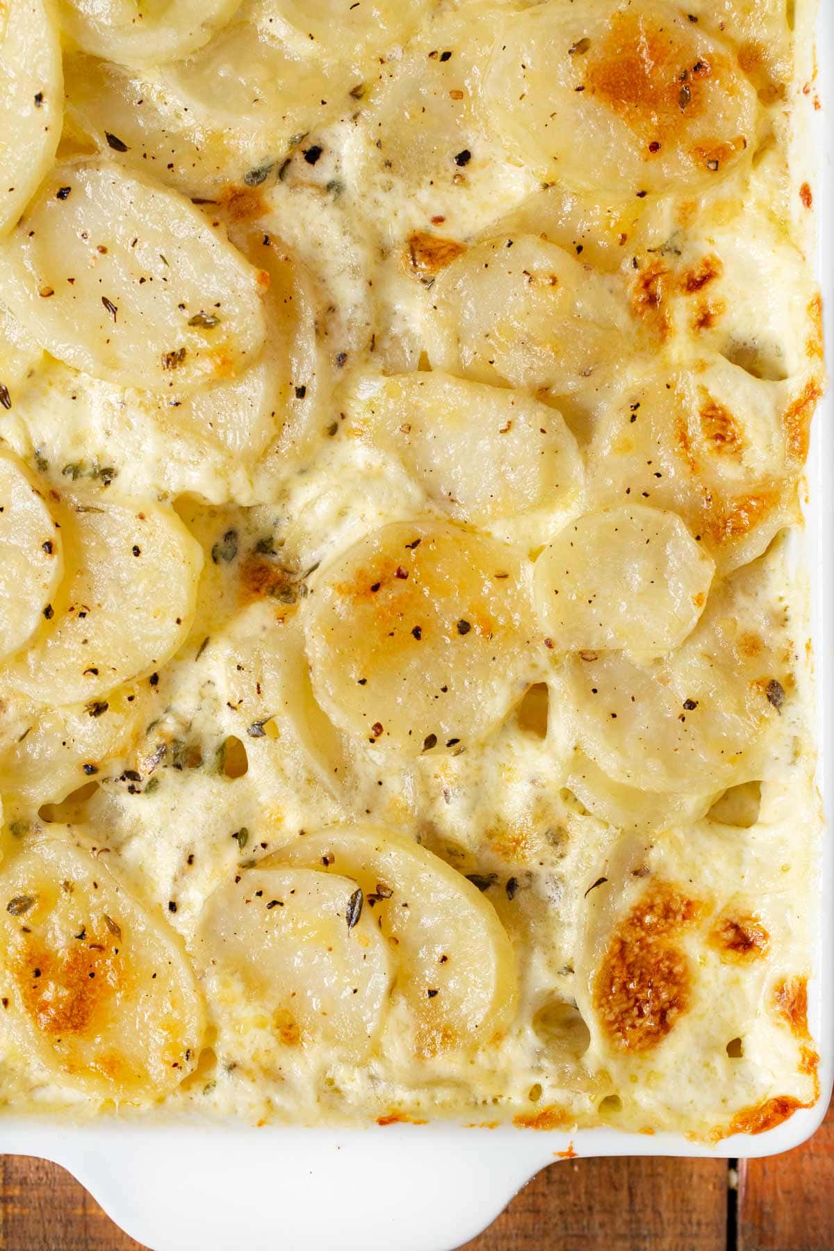 Potatoes Au Gratin in baking dish