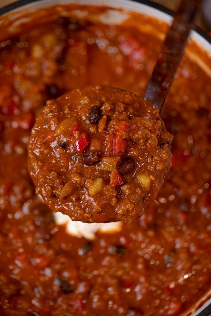 Pumpkin Chili with ladle