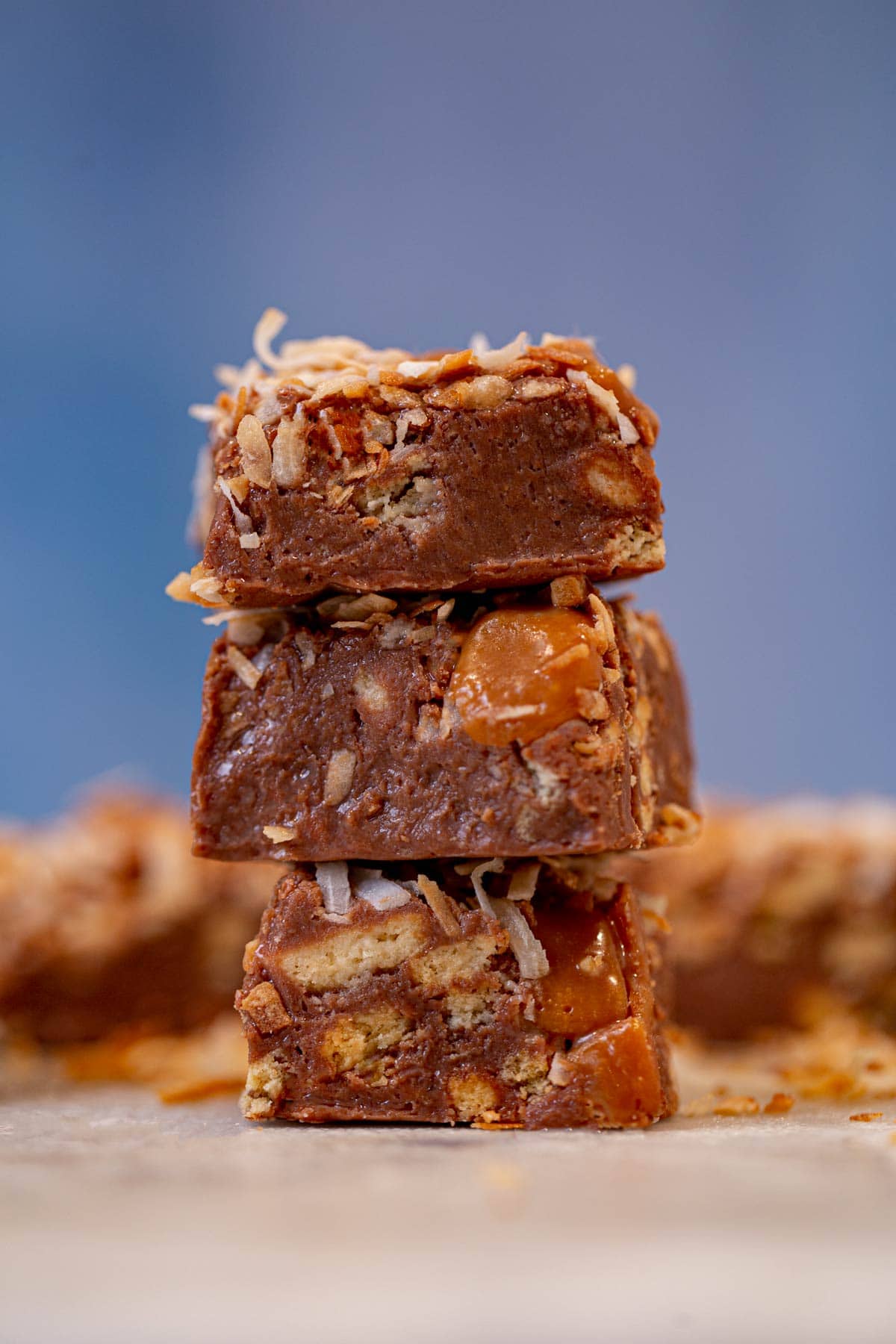 Stack of Samoa's Cookie Fudge