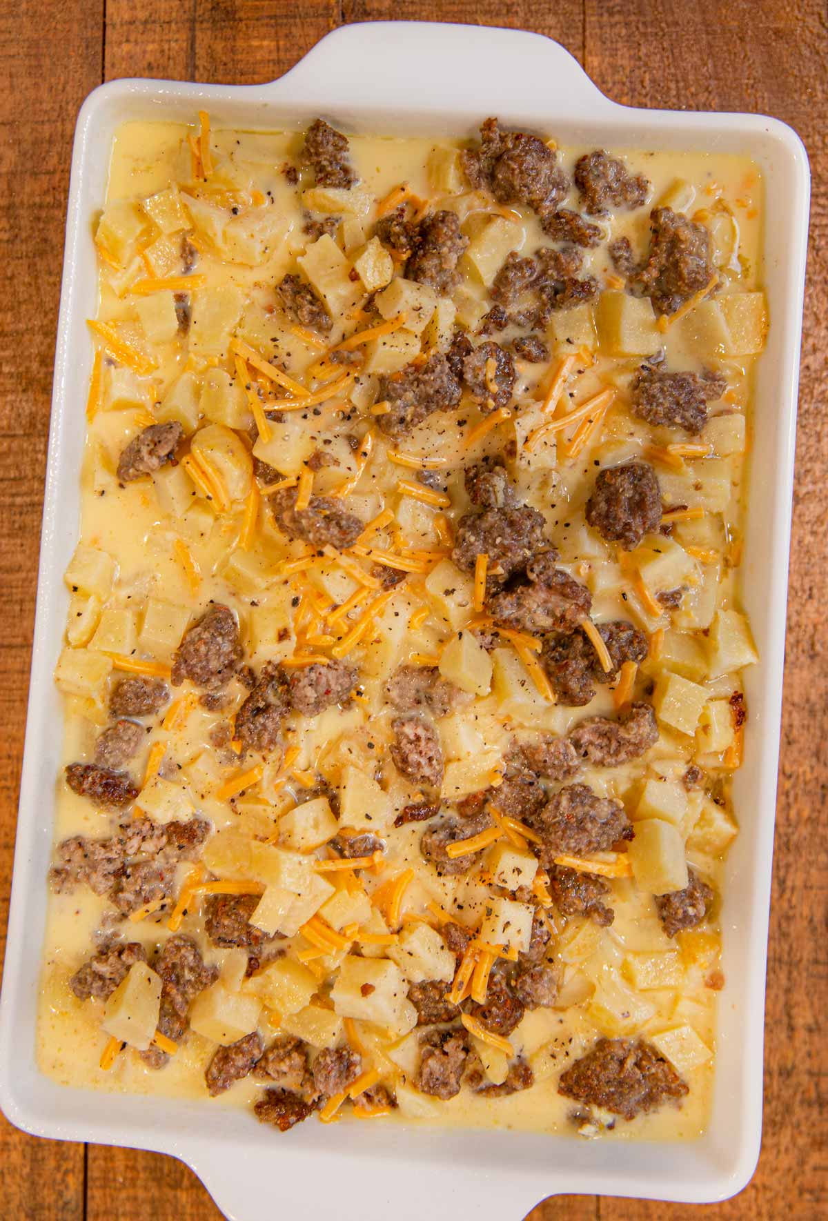 Easy Sausage Casserole Breakfast Recipe (Cheesy!)- Dinner, then Dessert